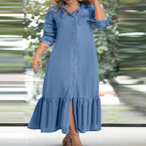 Chic Long Denim Dress
