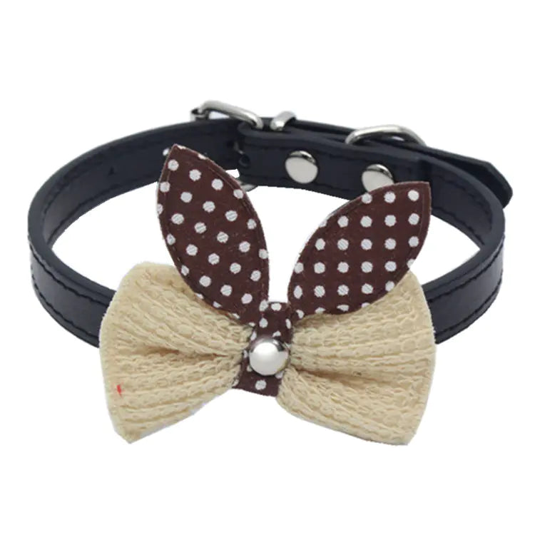 Chic Bow-Knit Pet Collar