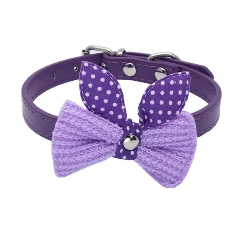 Chic Bow-Knit Pet Collar