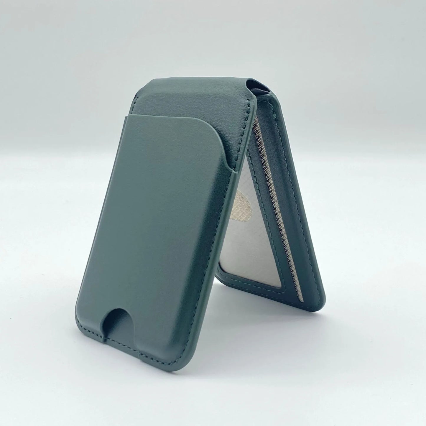 Sleek Leather Card & Phone Holder