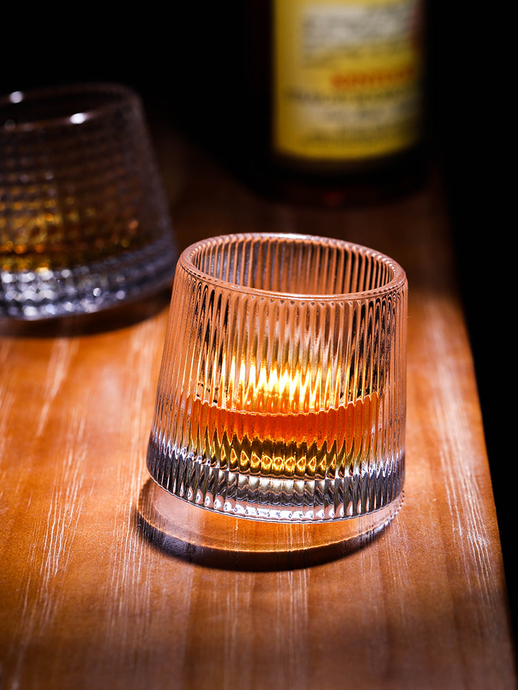Deluxe Spinning Crystal Whiskey Glass