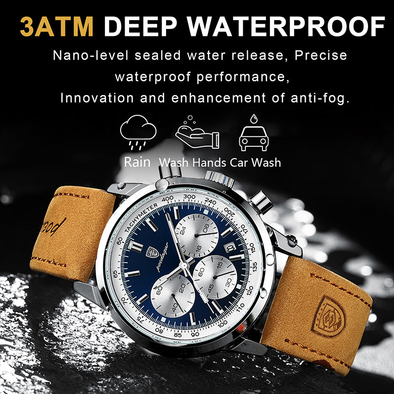 POEDAGAR Men’s Elite Waterproof Timepiece