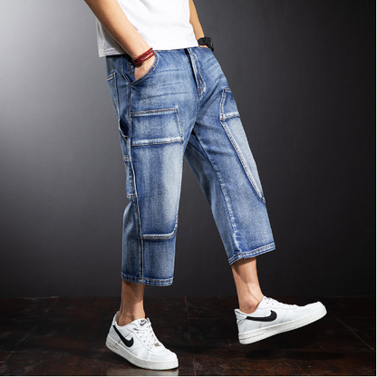Men's Casual Over-Knee Denim Shorts