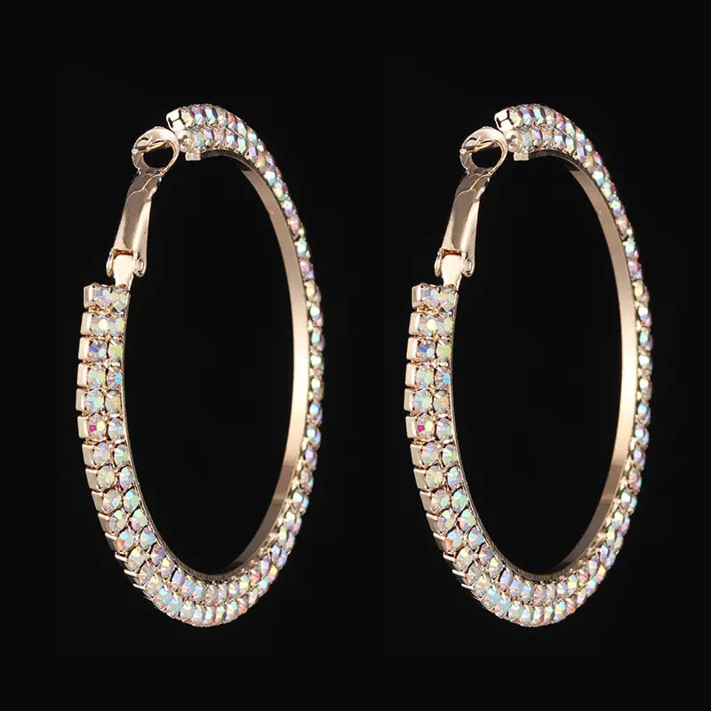 Elegant Circular Crystal Earrings