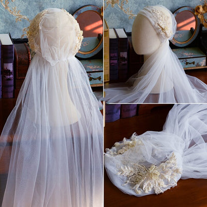 Elegant Bride Sequined Veil Cap