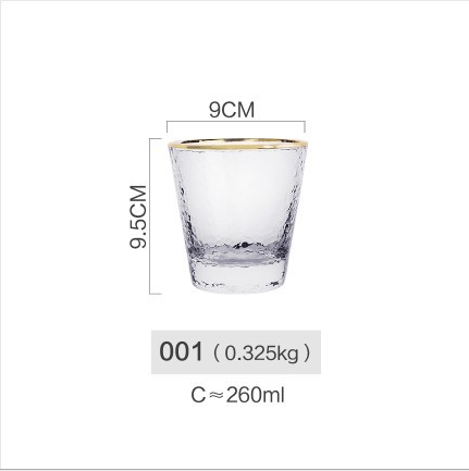 Luxury Hammered Gold Glass Cup
