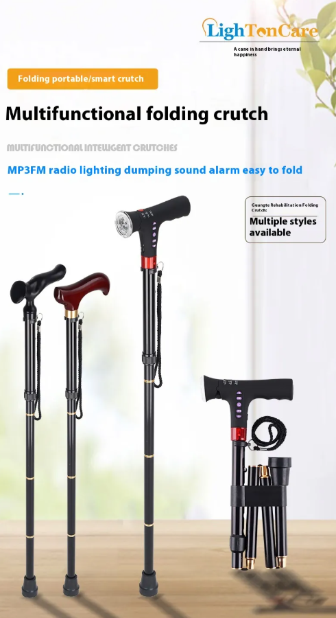 Slim Opvoubare Wandelstok met LED-lig