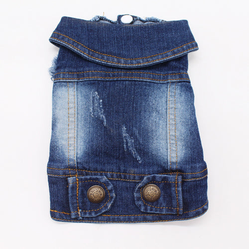 Chic Scratch Pattern Denim Pet Vest