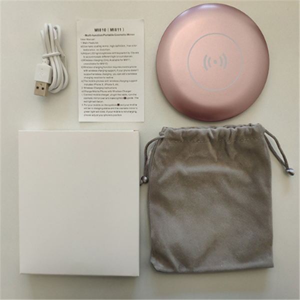 Portable Wireless LED Makeup Mirror with Charging Base