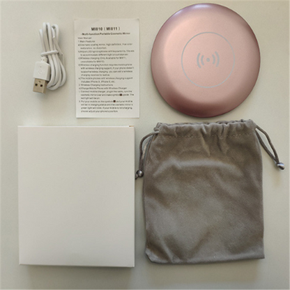 Portable Wireless LED Makeup Mirror with Charging Base