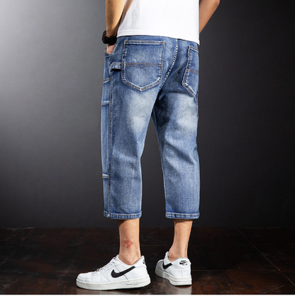 Men's Casual Over-Knee Denim Shorts