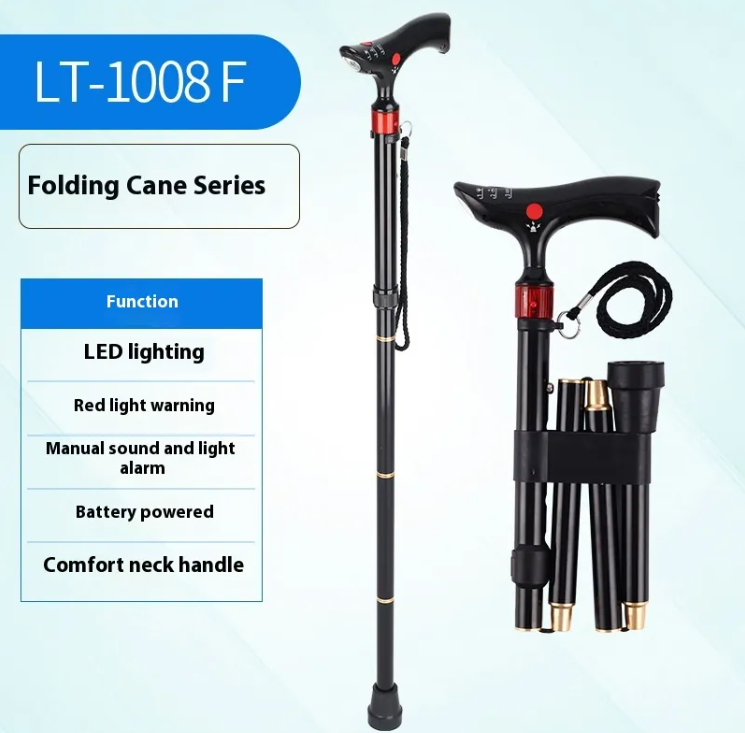 Slim Opvoubare Wandelstok met LED-lig