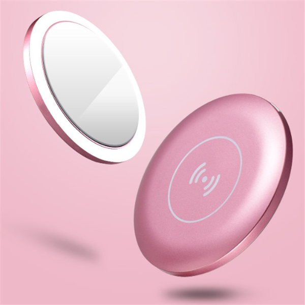 Portable Wireless LED Makeup Mirror with Charging Base