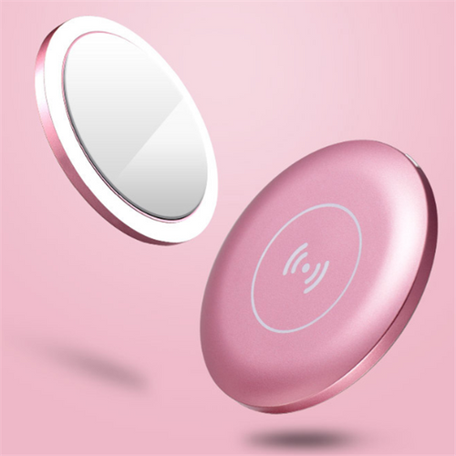 Portable Wireless LED Makeup Mirror with Charging Base