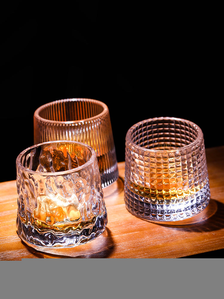 Deluxe Spinning Crystal Whiskey Glass