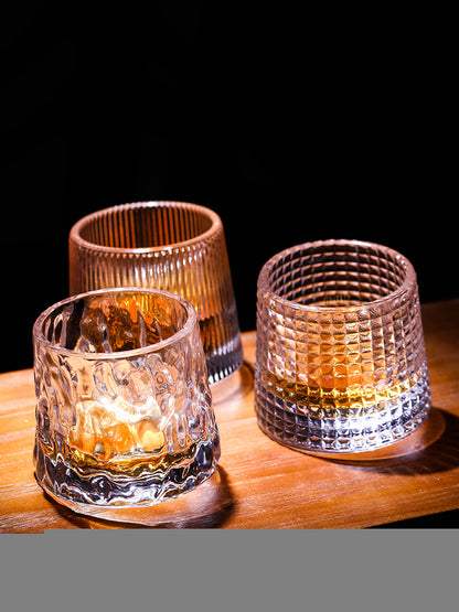 Deluxe Spinning Crystal Whiskey Glass