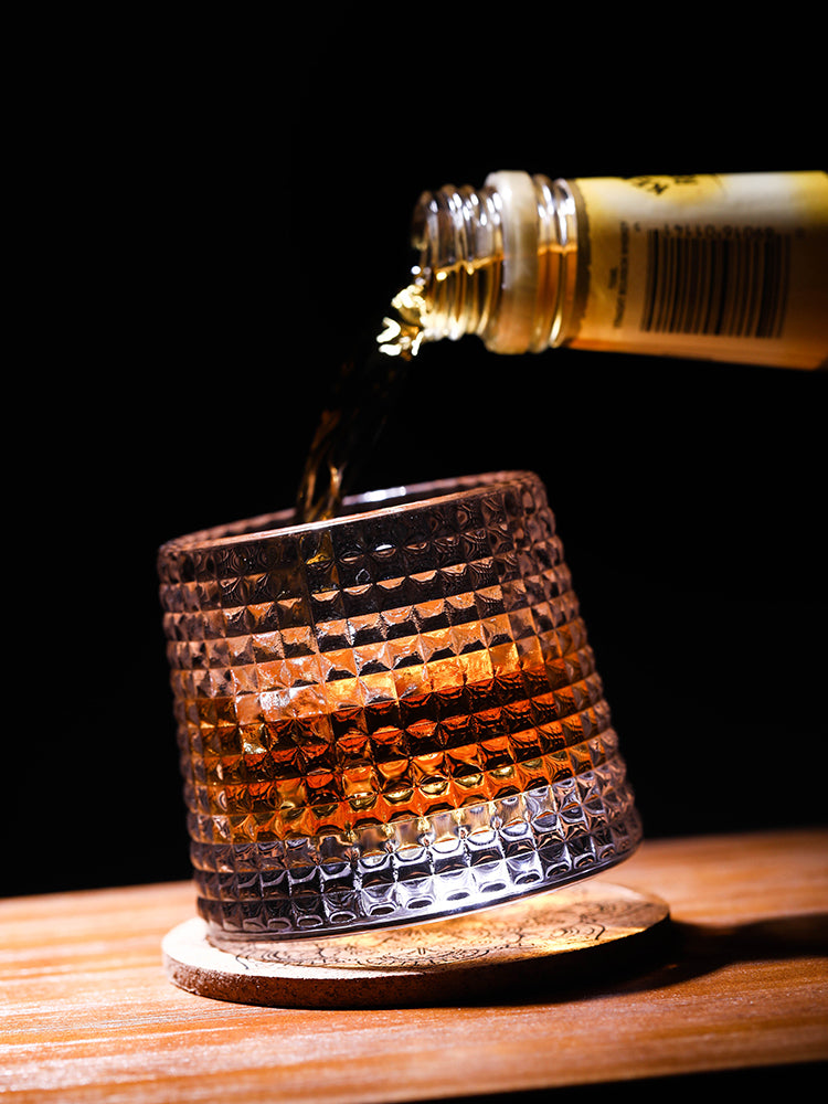Deluxe Spinning Crystal Whiskey Glass
