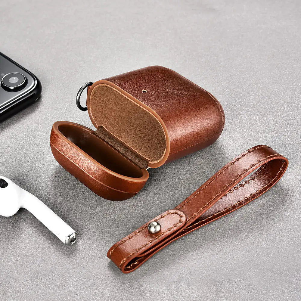 ICARER Luukse Leer AirPods-houer