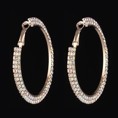 Elegant Circular Crystal Earrings