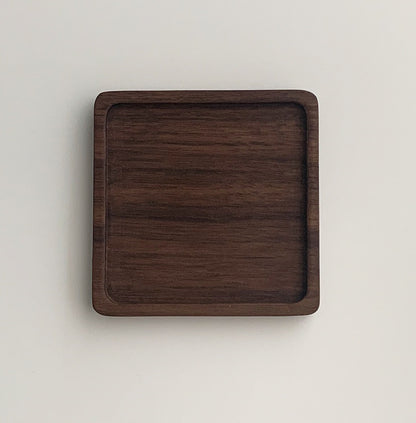 Japanese Walnut Artisan Coaster Set