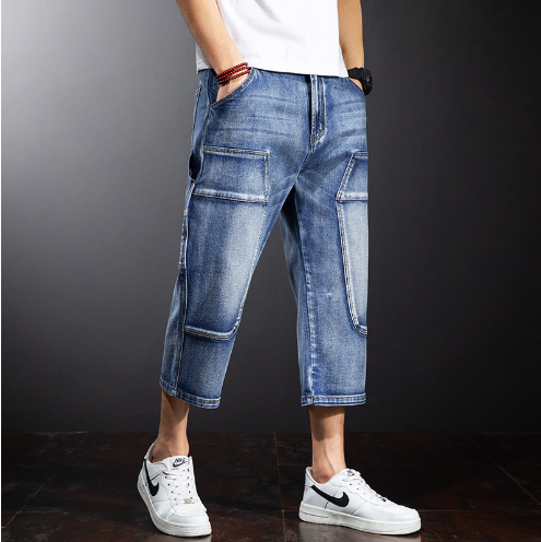 Men's Casual Over-Knee Denim Shorts