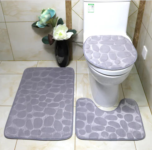 3-Piece Luxury Non-Slip Bath Mat Set