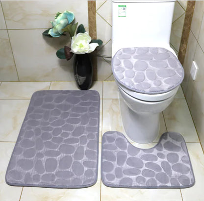3-Piece Luxury Non-Slip Bath Mat Set