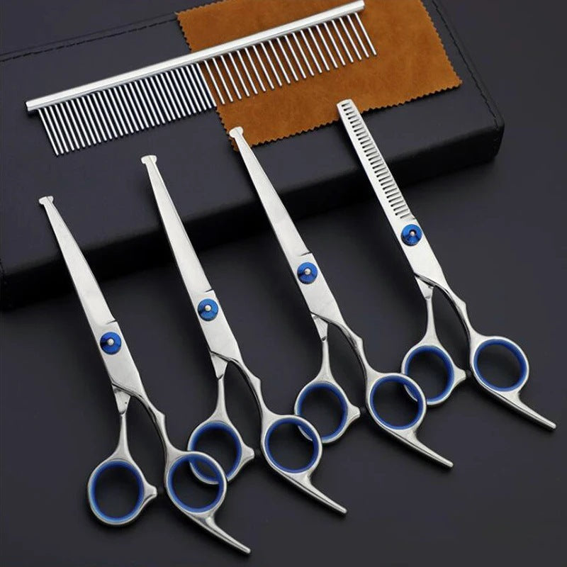 Deluxe Pet Grooming Scissors Kit for Dogs & Cats