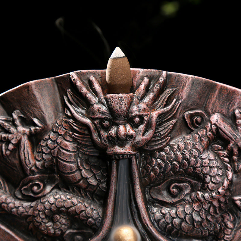 Elegance Ceramic Dragon Incense Tower