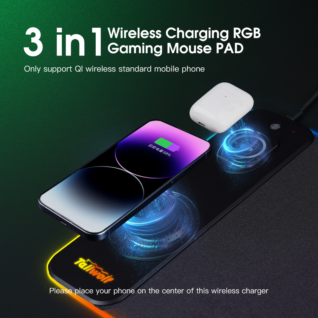 RGB Wireless Charging Gaming Mat