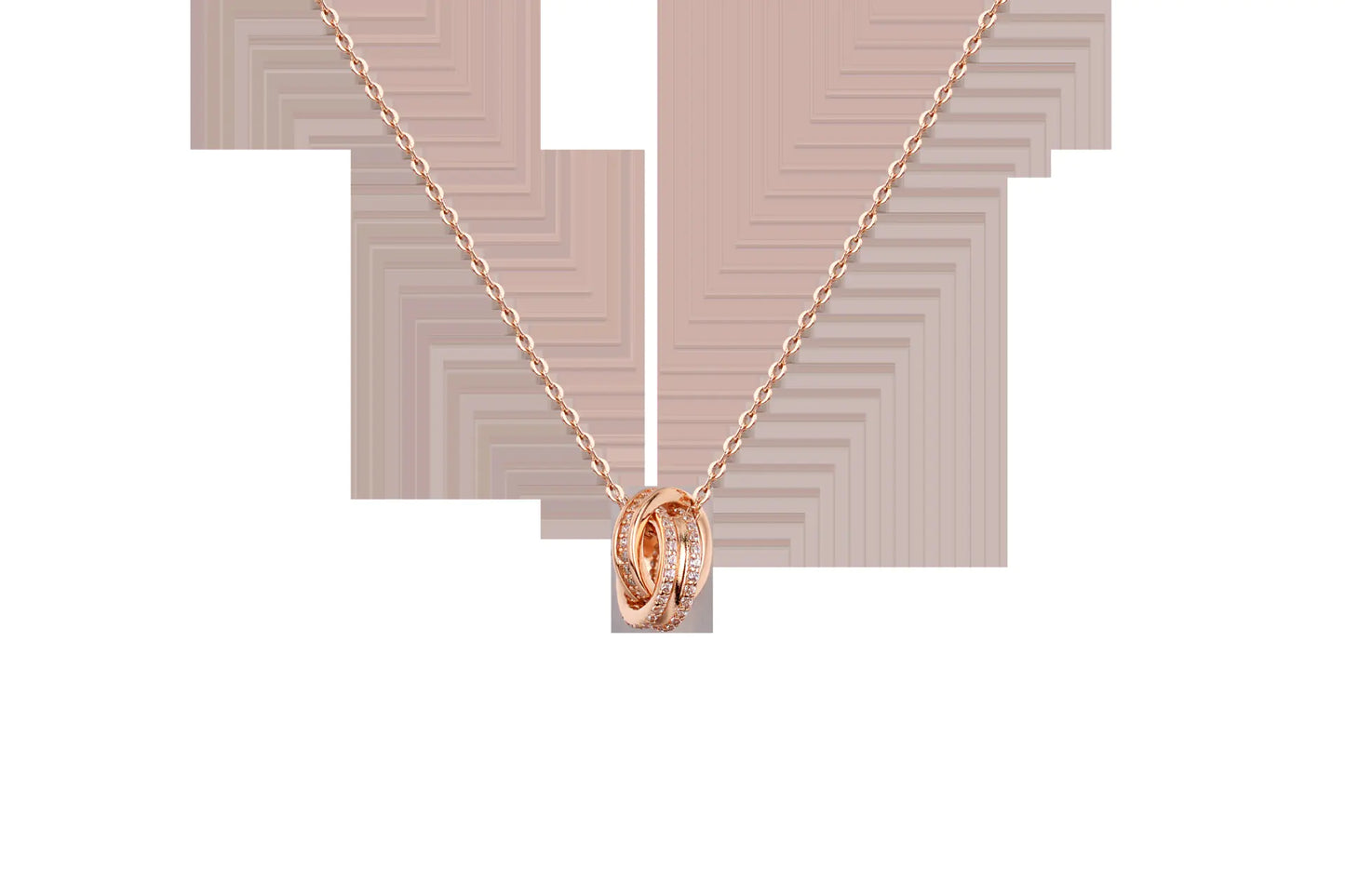 S925 Silver Twin Halo Necklace