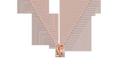 S925 Silver Twin Halo Necklace