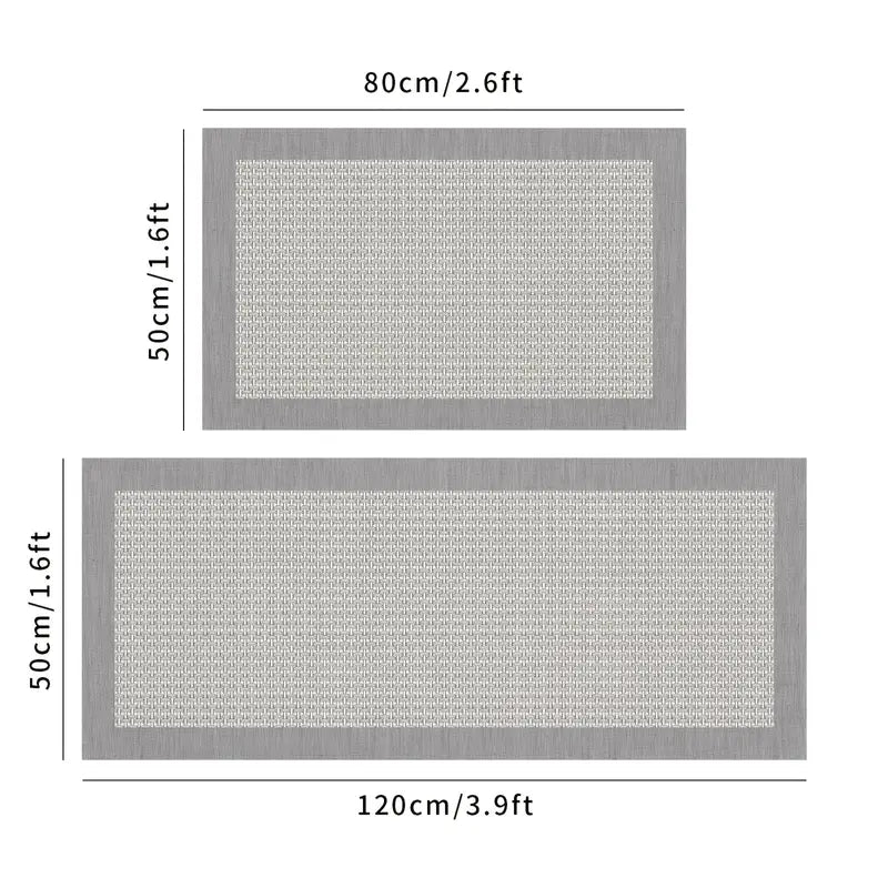 2-Pack Elegant Kitchen Mats, Non-Slip & Water-Resistant