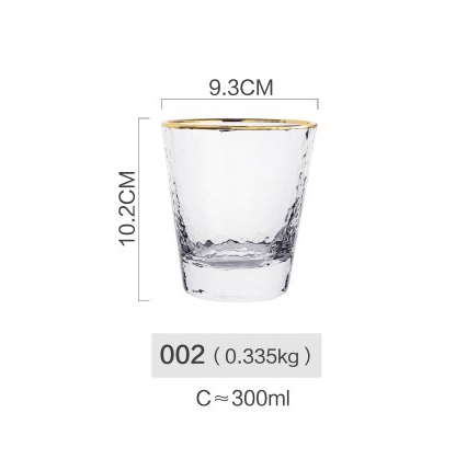 Luxury Hammered Gold Glass Cup