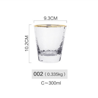 Luxury Hammered Gold Glass Cup