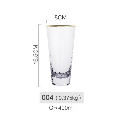 Luxury Hammered Gold Glass Cup