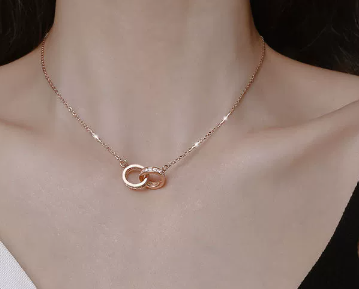 S925 Silver Twin Halo Necklace