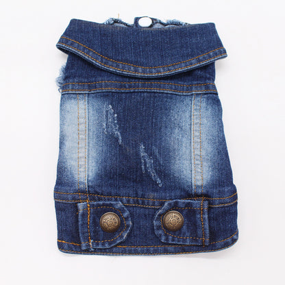 Chic Scratch Pattern Denim Pet Vest