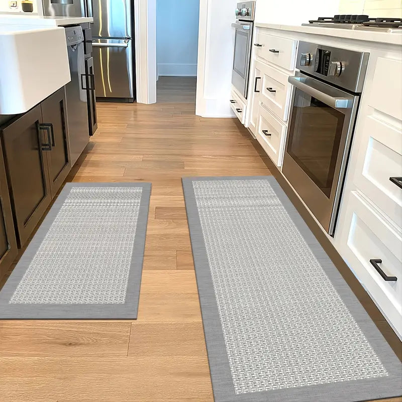 2-Pack Elegant Kitchen Mats, Non-Slip & Water-Resistant