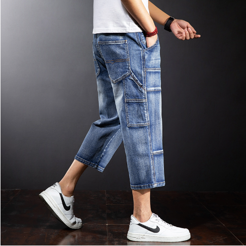 Men's Casual Over-Knee Denim Shorts