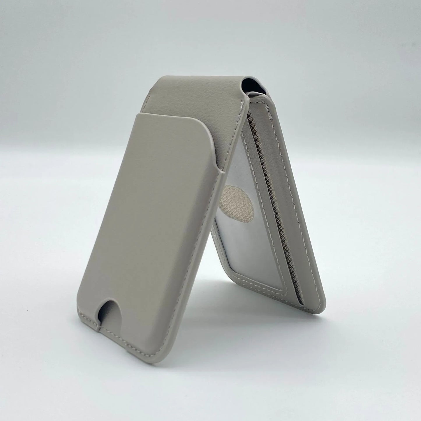 Sleek Leather Card & Phone Holder
