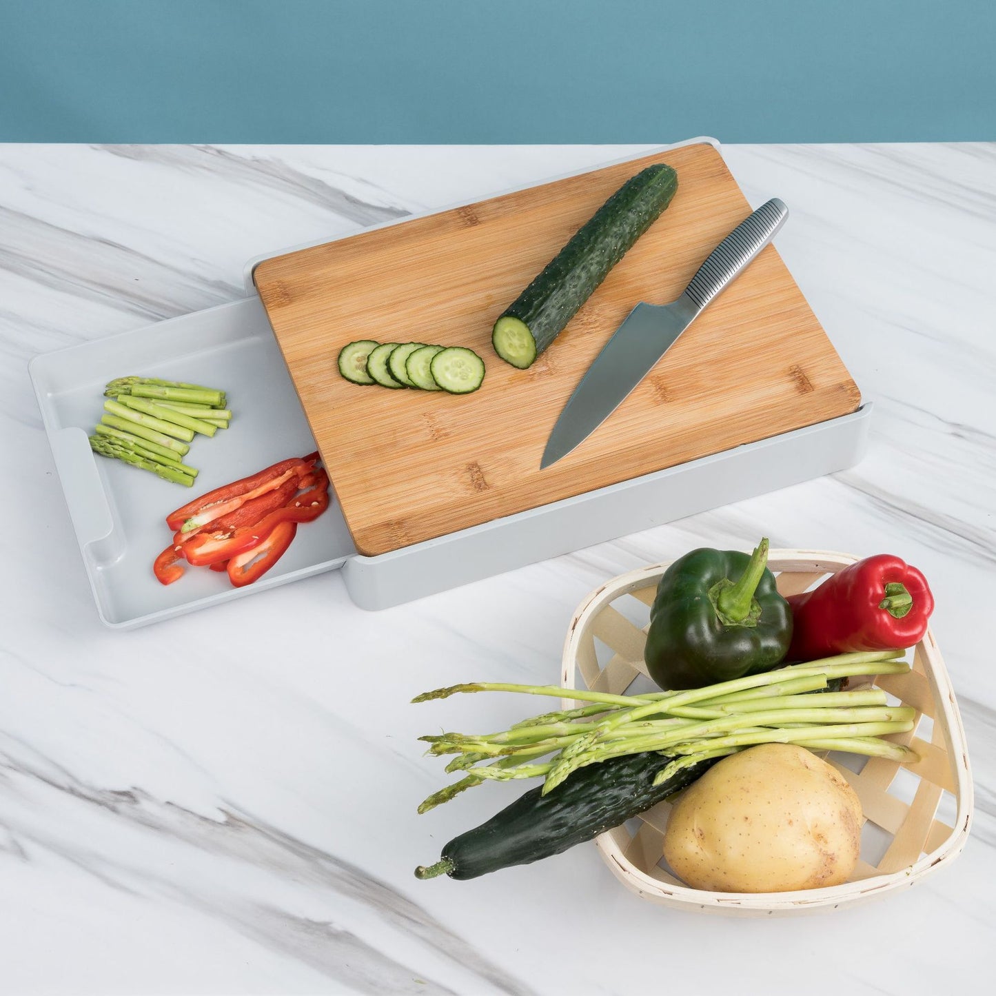 All-in-One Kitchen Board with Storage