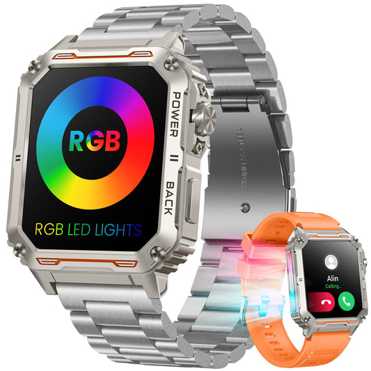 Iwashi le-Smart Lokufaneleka Kwabesilisa: Okuthinta okungu-1.91" | Izaziso Zekholi Nomlayezo | Amalambu e-RGB