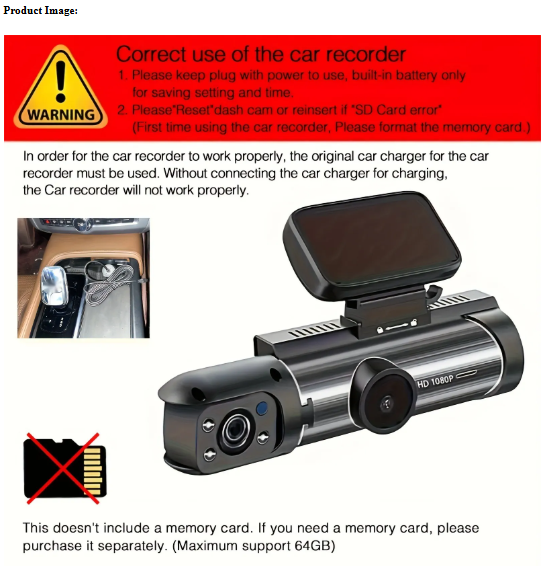 DualView 360° Car Dash Camera