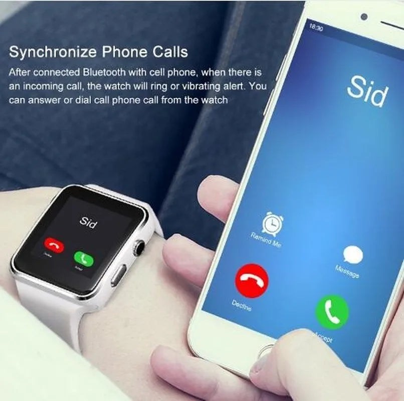 X6 Gevorderde Bluetooth Slimhorlosie met SIM