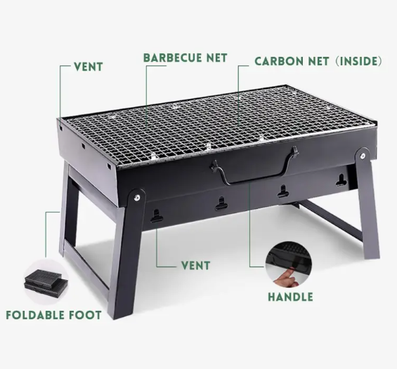 Portable Charcoal BBQ Grill Set
