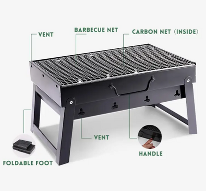 Portable Charcoal BBQ Grill Set