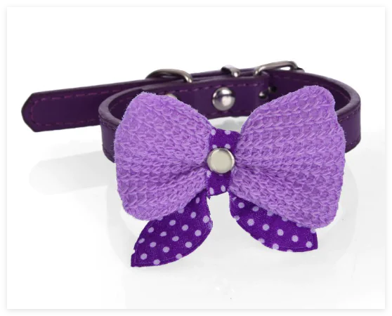 Chic Bow-Knit Pet Collar