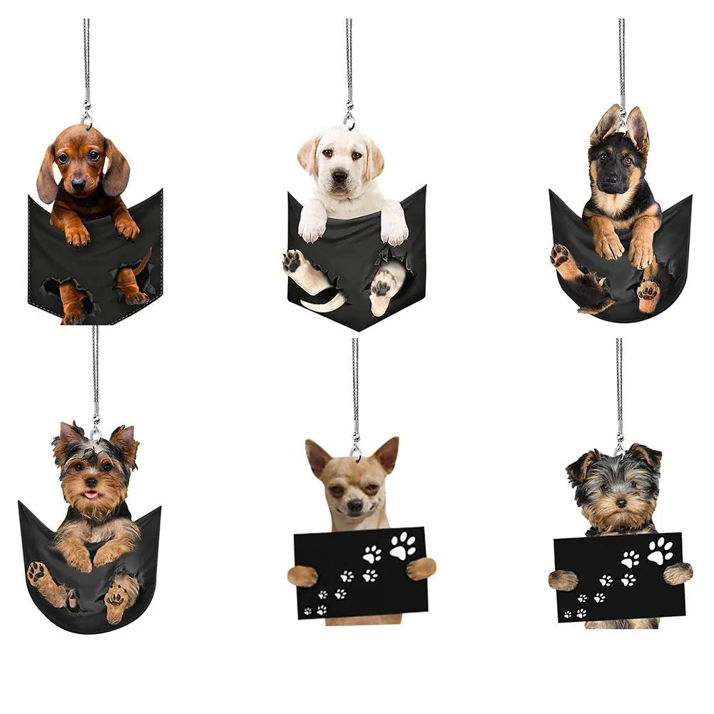 Cute Canine Car Mirror Pendant