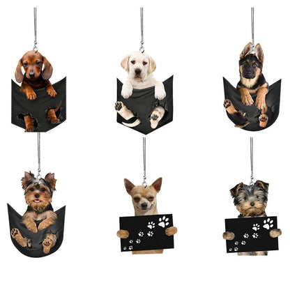 Cute Canine Car Mirror Pendant
